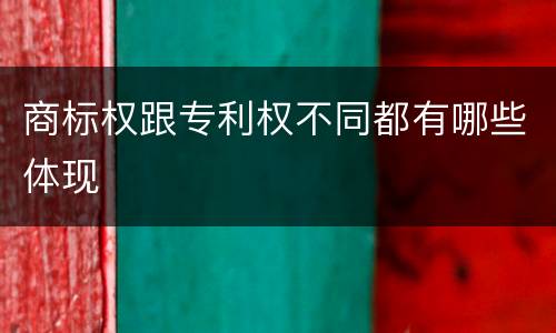 商标权跟专利权不同都有哪些体现