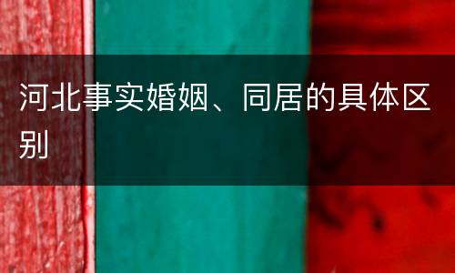 河北事实婚姻、同居的具体区别