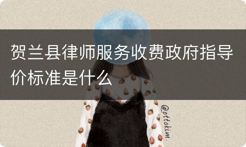 贺兰县律师服务收费政府指导价标准是什么