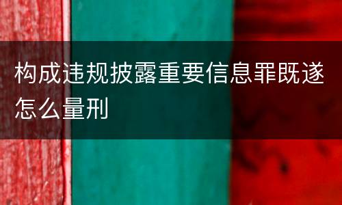 构成违规披露重要信息罪既遂怎么量刑