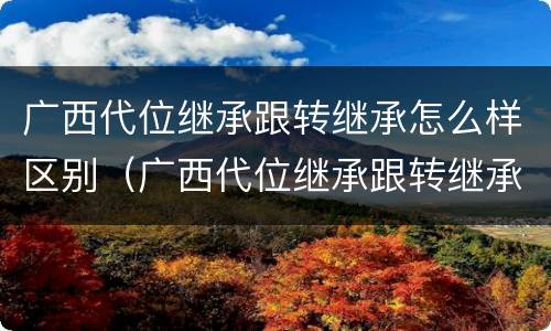 广西代位继承跟转继承怎么样区别（广西代位继承跟转继承怎么样区别在哪）