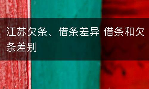 江苏欠条、借条差异 借条和欠条差别