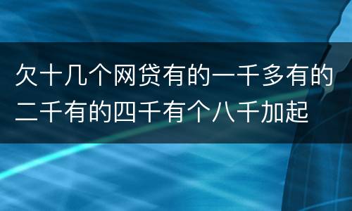 欠十几个网贷有的一千多有的二千有的四千有个八千加起