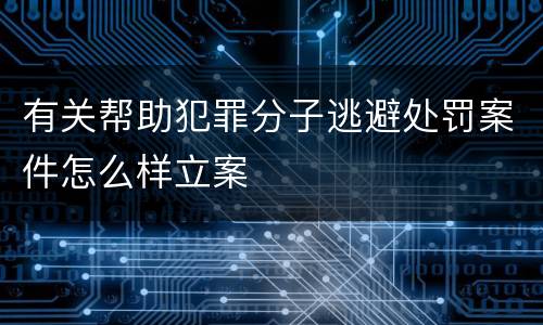 有关帮助犯罪分子逃避处罚案件怎么样立案