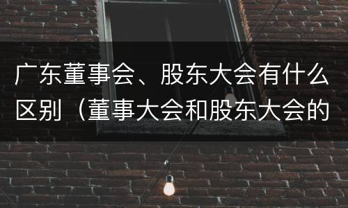 广东董事会、股东大会有什么区别（董事大会和股东大会的区别）