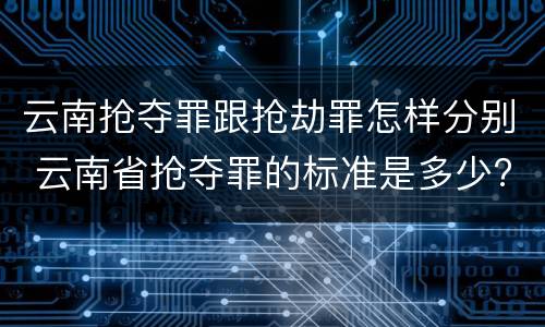 云南抢夺罪跟抢劫罪怎样分别 云南省抢夺罪的标准是多少?