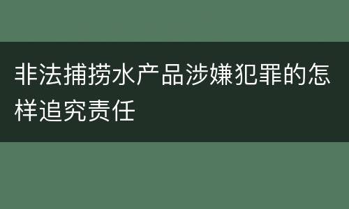 非法捕捞水产品涉嫌犯罪的怎样追究责任