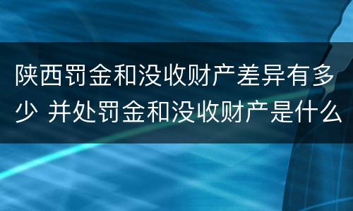 陕西罚金和没收财产差异有多少 并处罚金和没收财产是什么意思