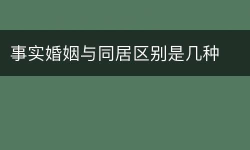 事实婚姻与同居区别是几种