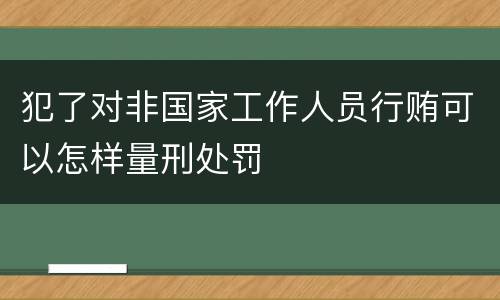 犯了对非国家工作人员行贿可以怎样量刑处罚