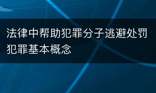 法律中帮助犯罪分子逃避处罚犯罪基本概念