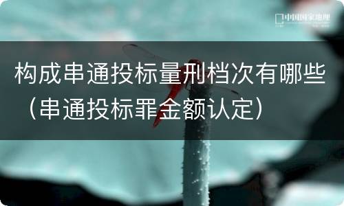 构成串通投标量刑档次有哪些（串通投标罪金额认定）