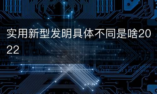 实用新型发明具体不同是啥2022