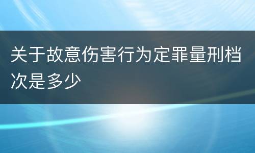 关于故意伤害行为定罪量刑档次是多少