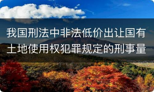 我国刑法中非法低价出让国有土地使用权犯罪规定的刑事量刑幅度有哪些