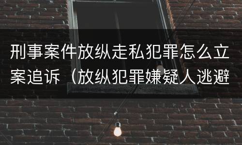 刑事案件放纵走私犯罪怎么立案追诉（放纵犯罪嫌疑人逃避刑事责任）