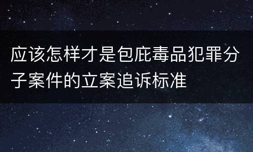 应该怎样才是包庇毒品犯罪分子案件的立案追诉标准