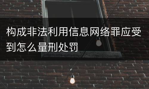 构成非法利用信息网络罪应受到怎么量刑处罚