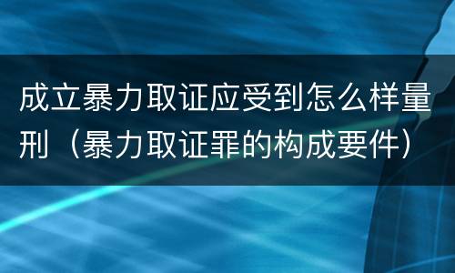 成立暴力取证应受到怎么样量刑（暴力取证罪的构成要件）