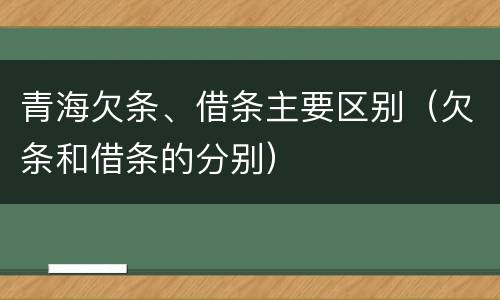 青海欠条、借条主要区别（欠条和借条的分别）