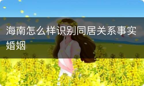 海南怎么样识别同居关系事实婚姻