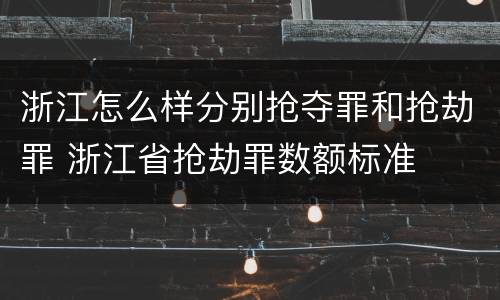 浙江怎么样分别抢夺罪和抢劫罪 浙江省抢劫罪数额标准