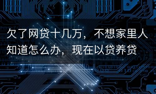 欠了网贷十几万，不想家里人知道怎么办，现在以贷养贷