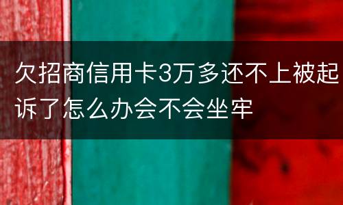 欠招商信用卡3万多还不上被起诉了怎么办会不会坐牢