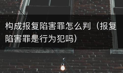 构成报复陷害罪怎么判（报复陷害罪是行为犯吗）