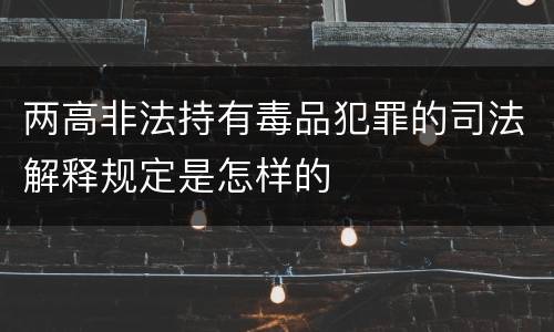 两高非法持有毒品犯罪的司法解释规定是怎样的