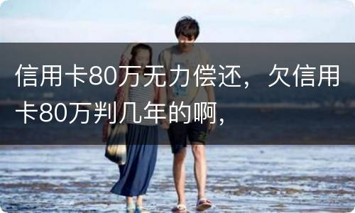 信用卡80万无力偿还，欠信用卡80万判几年的啊，