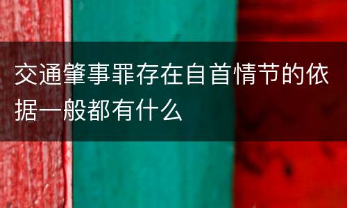 交通肇事罪存在自首情节的依据一般都有什么