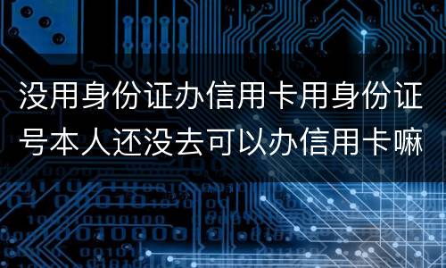 没用身份证办信用卡用身份证号本人还没去可以办信用卡嘛，老师。