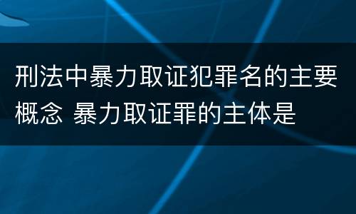 刑法中暴力取证犯罪名的主要概念 暴力取证罪的主体是