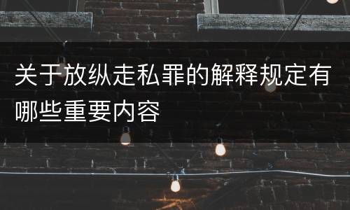 关于放纵走私罪的解释规定有哪些重要内容