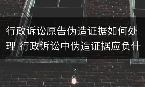 行政诉讼原告伪造证据如何处理 行政诉讼中伪造证据应负什么责任