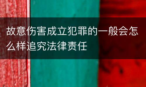 故意伤害成立犯罪的一般会怎么样追究法律责任