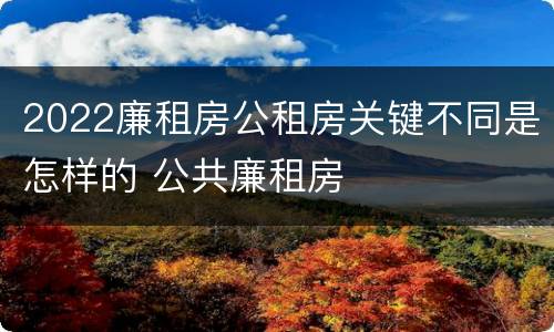 2022廉租房公租房关键不同是怎样的 公共廉租房