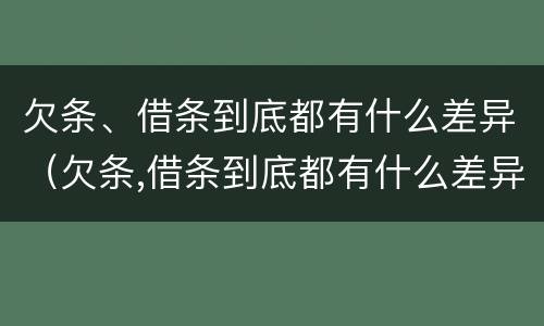 欠条、借条到底都有什么差异（欠条,借条到底都有什么差异呢）