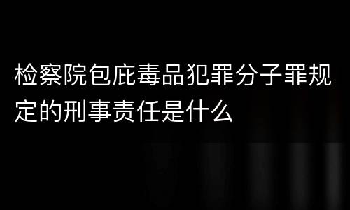 检察院包庇毒品犯罪分子罪规定的刑事责任是什么