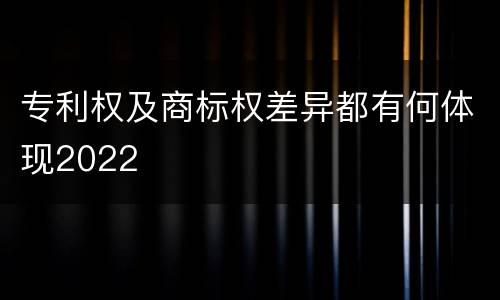 专利权及商标权差异都有何体现2022