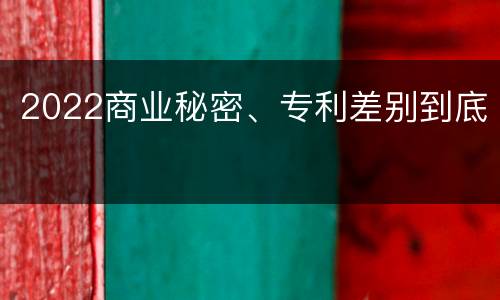 2022商业秘密、专利差别到底