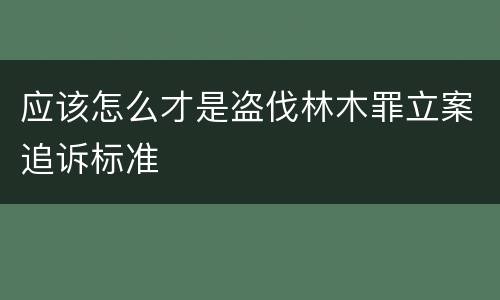 应该怎么才是盗伐林木罪立案追诉标准