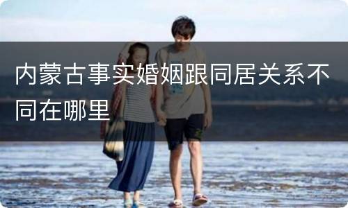 内蒙古事实婚姻跟同居关系不同在哪里