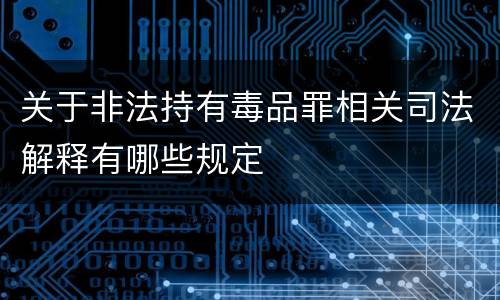 关于非法持有毒品罪相关司法解释有哪些规定