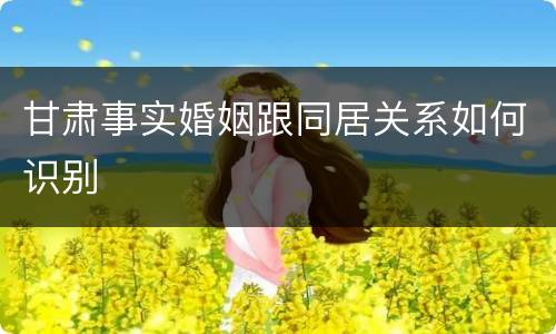 甘肃事实婚姻跟同居关系如何识别