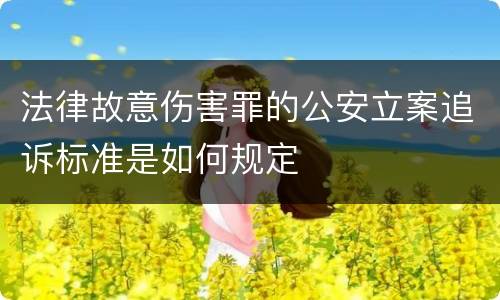 法律故意伤害罪的公安立案追诉标准是如何规定