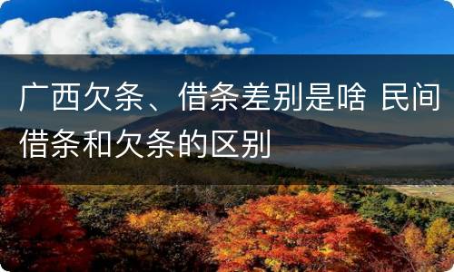 广西欠条、借条差别是啥 民间借条和欠条的区别