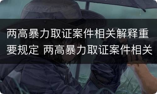 两高暴力取证案件相关解释重要规定 两高暴力取证案件相关解释重要规定是什么