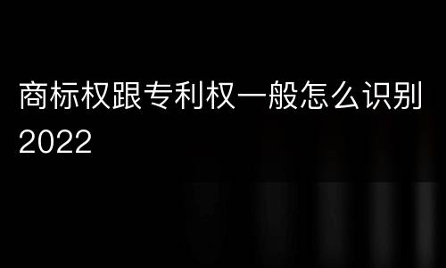 商标权跟专利权一般怎么识别2022